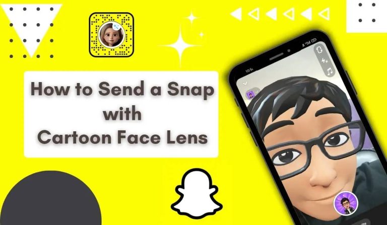 send a snap with the cartoon face lens using snapchat